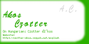 akos czotter business card